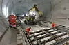 Einbau der Weichen im Gotthard-Basistunnel