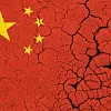 crumbling China flag