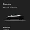 Bestellung eingegangen - Screenshot von Tesla zur Cybertruck-Bestellung