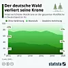 Grafik zeigt die zunehmende Verschlechterung beim Kronenzustand von Bäumen in Deutschland zwischen 2010 und 2020