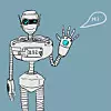Roboter sagt hallo,
