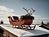 santa claus sleigh over the roof