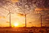 Windräder vor Sonnenuntergang,