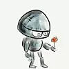 Roboter mit Blume,