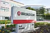 San Jose, CA, USA - Mar 5, 2020: The main entrance to American technology company Broadcom Inc.'s Headquarters. Broadcom focuses on semiconductor, infrastructure software, and cybersecurity solutions.