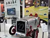 Oldtimer-Rennsportwagen mit Elektromotor am Messestand der Firma Schwarz Elektromotoren,