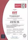 KVT-Zertifikat ISO 9001:2008 & ISO 14001:2004