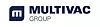 Blaues Logo der Multivac Group auf weißem Hintergrund.