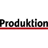 Schwarzes Wort „Produktion“ mit roter Unterstreichung auf weißem Hintergrund.